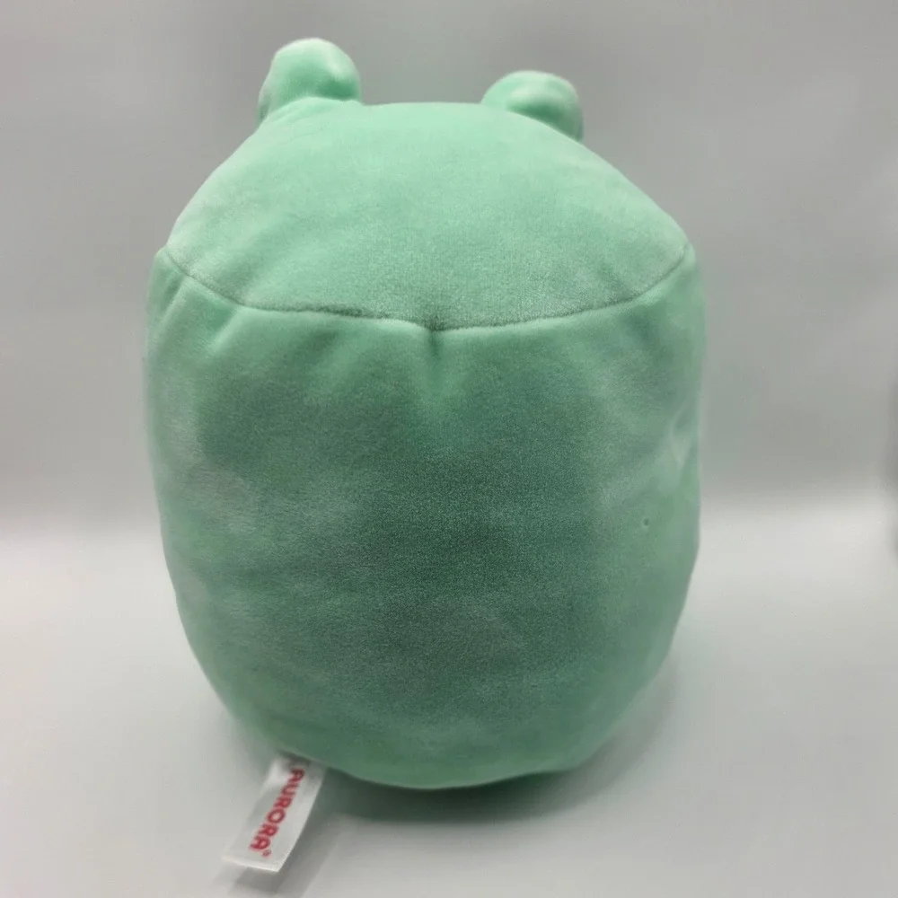 Aurora Plush Frog Mint Green Flower Eyes Squishy Stuffed Animal 6in W x 7in L